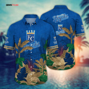 MLB Kansas City Royals Hawaiian Shirt: Tropical Trees Pattern for Fans