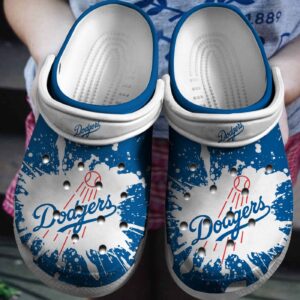 MLB Los Angeles Dodgers Clog-Shoes Clog White – Blues For Fan Baseball