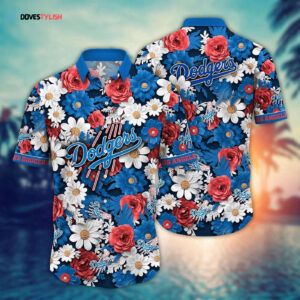 MLB Los Angeles Dodgers Hawaiian Shirt: Floral Fusion Fan Fashion