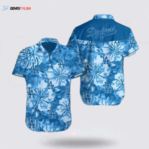 MLB Los Angeles Dodgers Hawaiian Shirt with Hibiscus Flower Design - Perfect for Fans