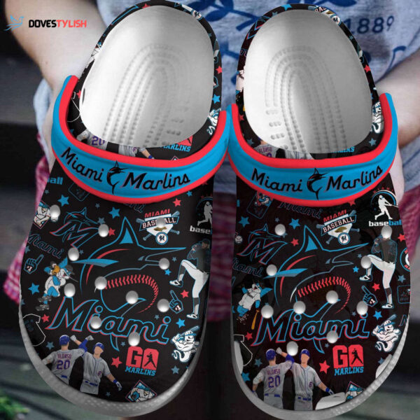 MLB Miami Marlins Clog-Shoes Crocband Clogs Shoes For Men Women and Kids For Fan MLB