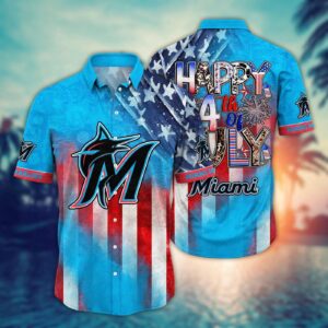 MLB Miami Marlins Independence Day Hawaiian Shirt – Trendy Top for Cool Fans
