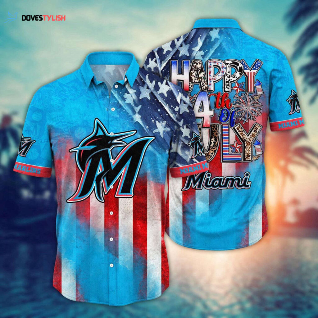 MLB Miami Marlins Independence Day Hawaiian Shirt – Trendy Top for Cool Fans MLB Miami Marlins Independence Day Hawaiian Shirt – Trendy Top for Cool Fans