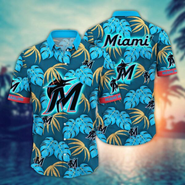 MLB Miami Marlins Hawaiian Shirt: Floral Symphony Gift for Fans