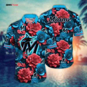 MLB Miami Marlins Hawaiian Shirt: Flower Aloha Style for Fans