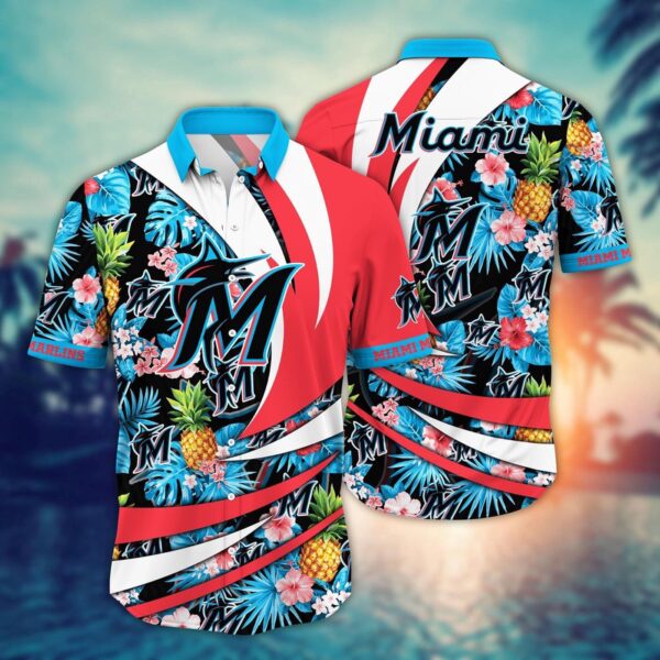 MLB Miami Marlins Hawaiian Shirt: Flower Bloom Glory for Fans