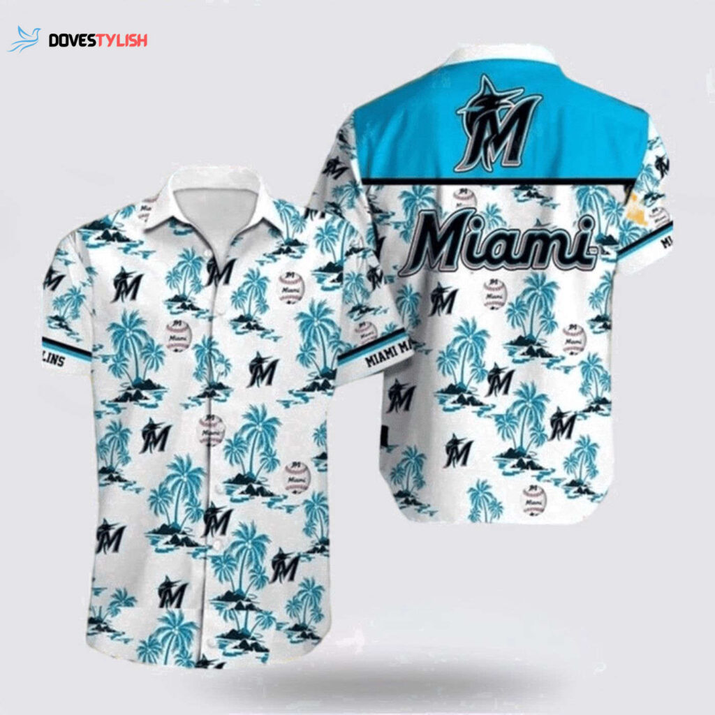 MLB Miami Marlins Hawaiian Shirt: Tropical Elegance for Fan Wardrobe Upgrade