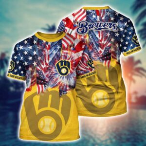 Milwaukee Brewers Hawaiian Heatwave 3D T-Shirt – Perfect for Fans of MLB Sports!