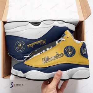 MLB Milwaukee Brewers Air Jordan 13 Shoes V2 - Unisex Gift