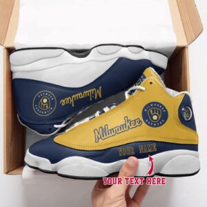 Custom Milwaukee Brewers Air Jordan 13 Shoes - Personalized Unisex Gift