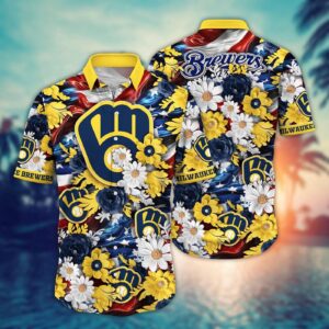 MLB Milwaukee Brewers Hawaii Shirt: Independence Day Design for Stylish Fans