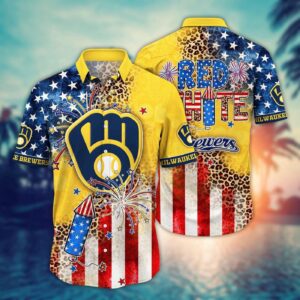 MLB Milwaukee Brewers Independence Day Aloha Shirt – Vibrant Design for Cool Fans