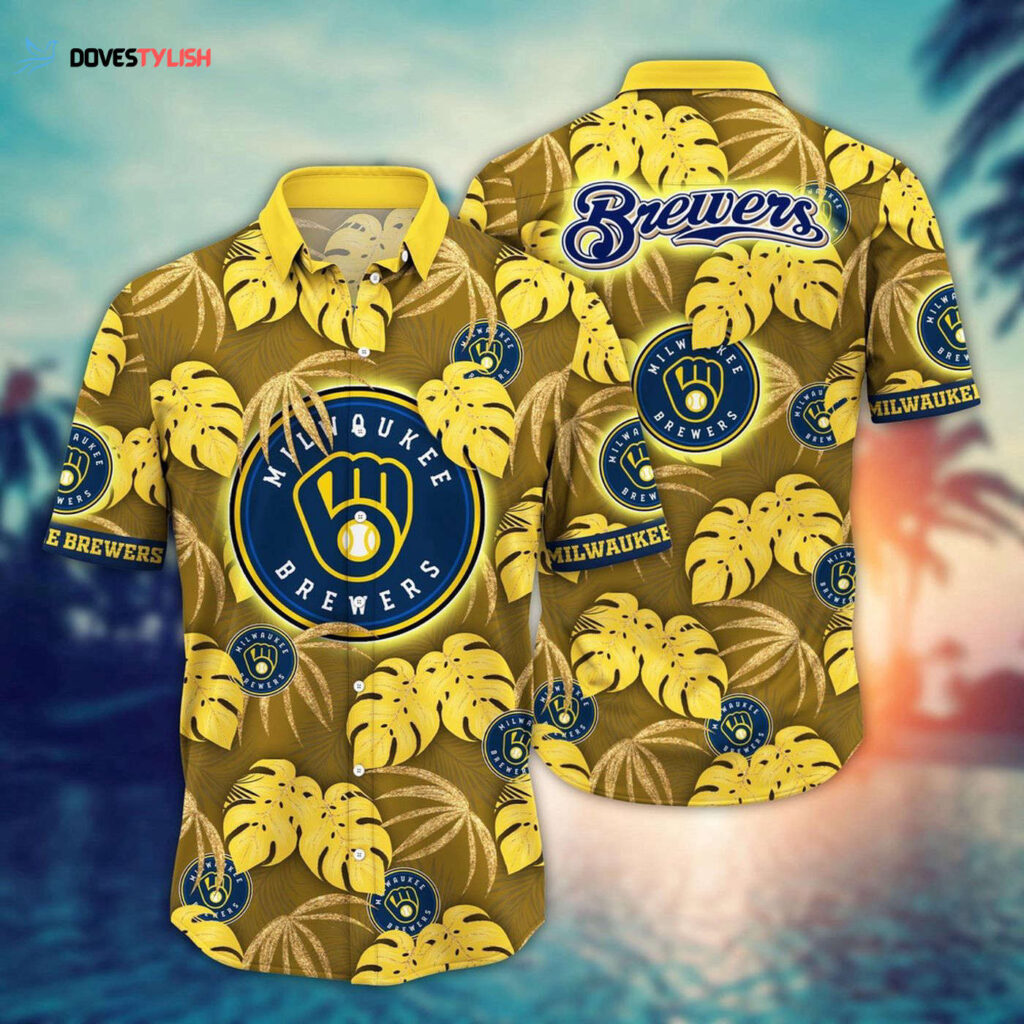 MLB Milwaukee Brewers Hawaiian Shirt: Floral Symphony Gift for Fans MLB Milwaukee Brewers Hawaiian Shirt: Floral Symphony Gift for Fans