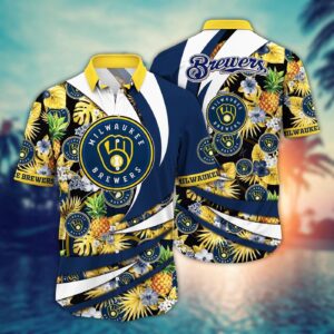 Milwaukee Brewers Hawaiian Shirt: Bloom in Glory for Fans – Official MLB Merchandise