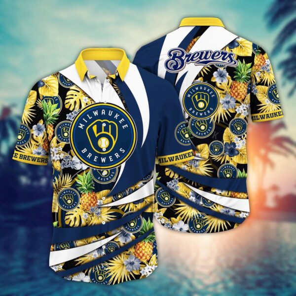 Milwaukee Brewers Hawaiian Shirt: Bloom in Glory for Fans – Official MLB Merchandise