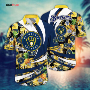 Milwaukee Brewers Hawaiian Shirt: Bloom in Glory for Fans - Official MLB Merchandise
