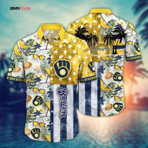 MLB Milwaukee Brewers Hawaiian Shirt - Flower Design for Fans