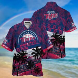 MLB Minnesota Twins Hawaiian Shirt with Palm Tree Pattern – Perfect for Sports Fans