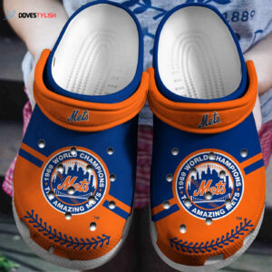 MLB New York Mets Clog-Shoes Clog Orange – Blue For Fan Baseball