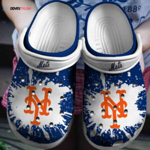 MLB New York Mets Clog-Shoes Clog White – Blue For Fan Baseball