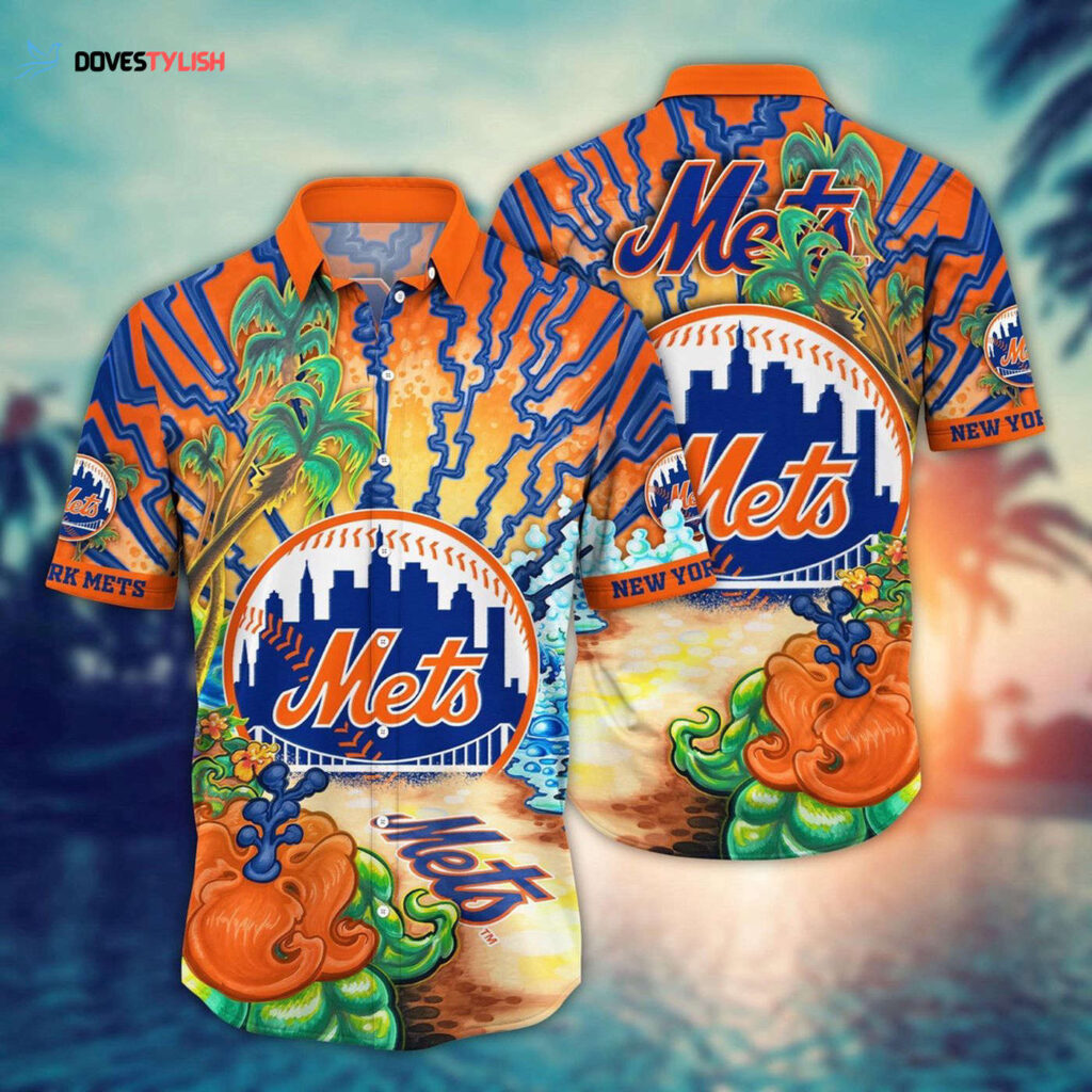 MLB New York Mets Hawaiian Shirt: Diamond Dreamscape for Sports Fans MLB New York Mets Hawaiian Shirt: Diamond Dreamscape for Sports Fans