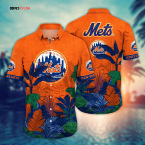 MLB New York Mets Hawaiian Shirt - Tropical Trees Pattern for Fans