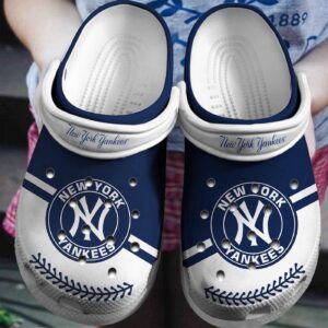 MLB New York Yankees Clog-Shoes Clog Navy – White For Fan Baseball