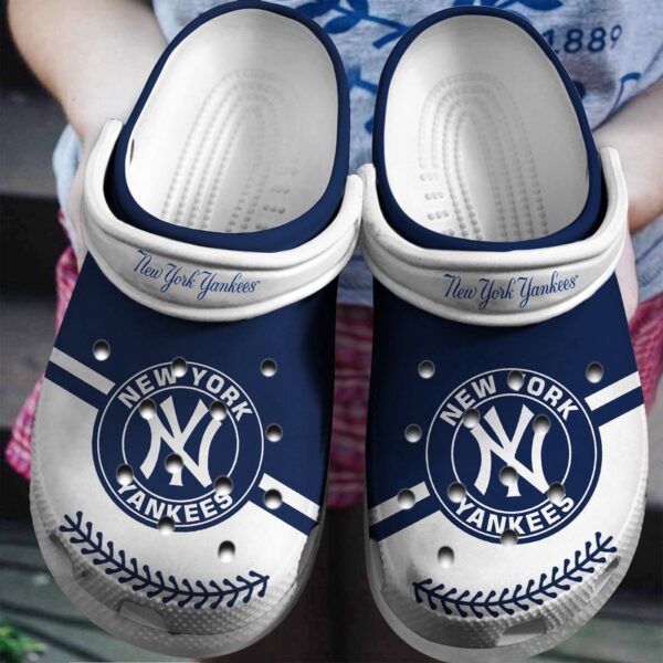 MLB New York Yankees Clog-Shoes Clog Navy – White For Fan Baseball