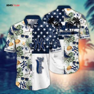 MLB New York Yankees Hawaiian Shirt - Flower Home Run Threads for Fans
