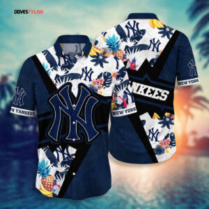 MLB New York Yankees Hawaiian Shirt: Tropical Sunset Design for Fans