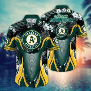 MLB Oakland Athletics Hawaiian Shirt: Flower Grandstand Glamour for Fans