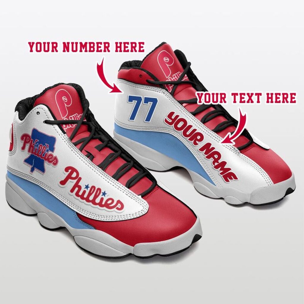 Custom MLB Philadelphia Phillies Air Jordan 13 Shoes – Personalized Unisex Gift