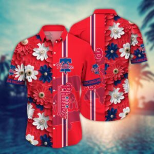 MLB Philadelphia Phillies Hawaiian Shirt – Floral Finesse for Sports Fans