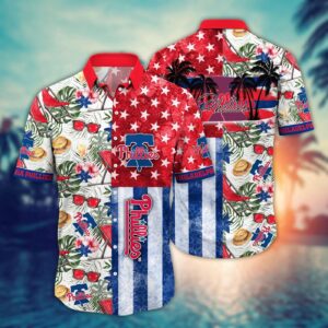 MLB Philadelphia Phillies Hawaiian Shirt: Flower Home Run Threads for Fans