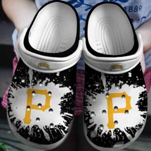 MLB Pittsburgh Pirates Clog-Shoes Clog Black – White For Fan Baseball