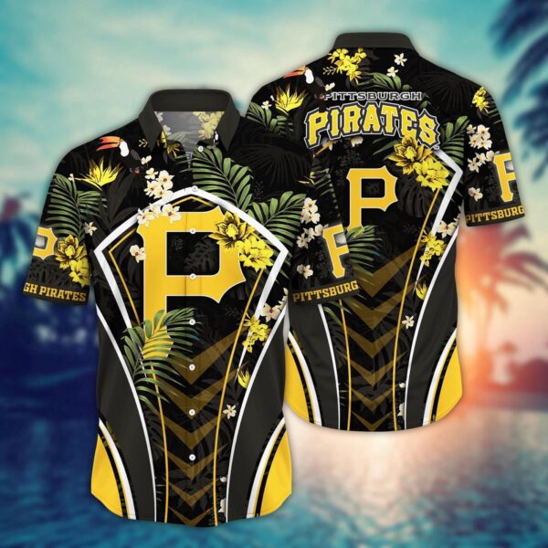 MLB Pittsburgh Pirates Hawaiian Shirt: Flower Strike Pose For Fans