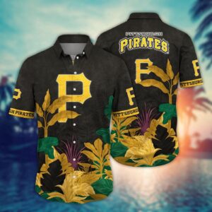 MLB Pittsburgh Pirates Hawaiian Shirt: Tropical Trees Pattern for Fans