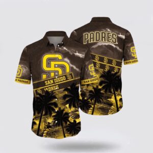 MLB San Diego Padres Hawaiian Shirt: Exotic Charm for Fans with Palm Tree Design