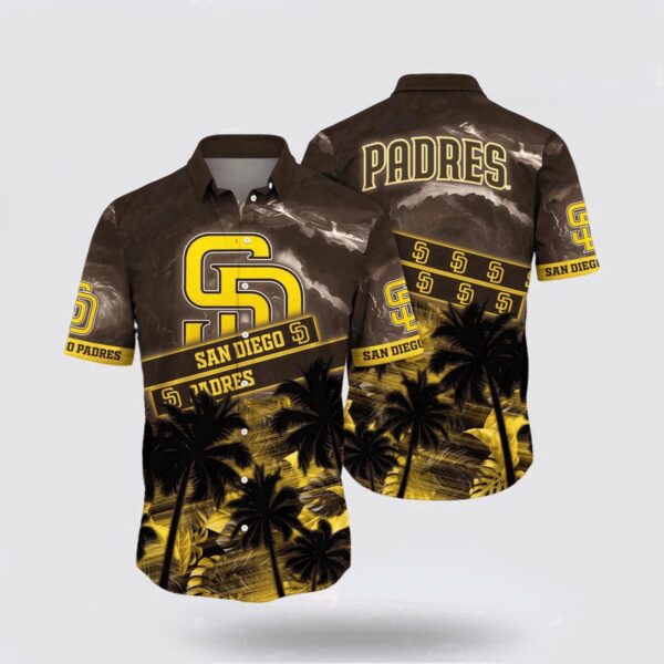 MLB San Diego Padres Hawaiian Shirt: Exotic Charm for Fans with Palm Tree Design