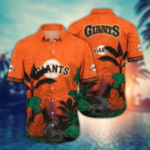MLB San Francisco Giants Hawaiian Shirt – Tropical Trees Pattern for Fans