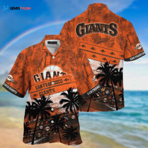 MLB San Francisco Giants Hawaiian Shirt with Palm Tree Pattern - Perfect for Sports Fans