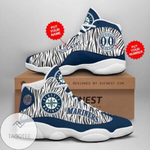 Personalized MLB Seattle Mariners Air Jordan 13 Shoes - Custom Name & Number - Unisex Gift