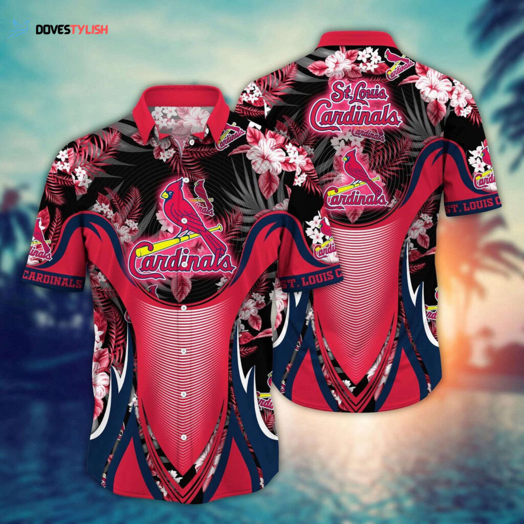 MLB St Louis Cardinals Hawaiian Shirt: Flower Grandstand Glamour for Fans MLB St Louis Cardinals Hawaiian Shirt: Flower Grandstand Glamour for Fans