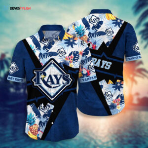 MLB Tampa Bay Rays Hawaiian Shirt: Sunset Flower Design for Fans