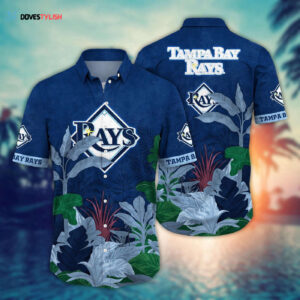 MLB Tampa Bay Rays Hawaiian Shirt - Tropical Trees Pattern for Fans