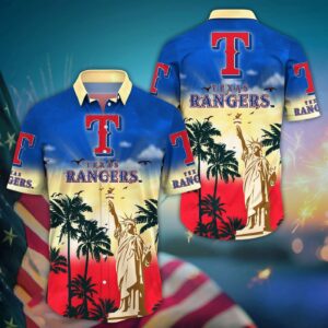 MLB Texas Rangers Hawaii Shirt: Sunrise to Sunset for Cool Fans!