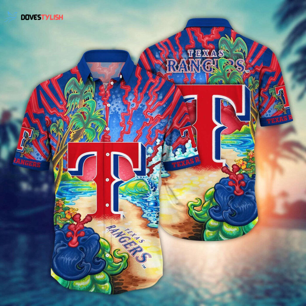 MLB Texas Rangers Hawaiian Shirt: Diamond Dreamscape for Sports Fans MLB Texas Rangers Hawaiian Shirt: Diamond Dreamscape for Sports Fans