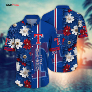 MLB Texas Rangers Hawaiian Shirt: Floral Finesse for Sports Fans
