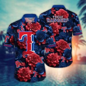MLB Texas Rangers Hawaiian Shirt: Flower Aloha Style – Perfect for Fans!