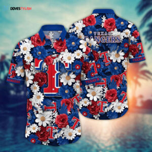MLB Texas Rangers Hawaiian Shirt: Floral Fusion Fashion For Fans